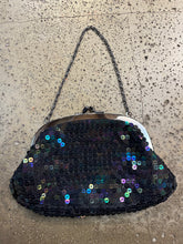 Load image into Gallery viewer, Black Colour Shifting Sequin Evening Clutch
