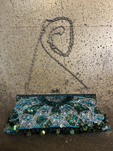 Load image into Gallery viewer, Green &amp; Silver Y2K Sequin Evening Bag
