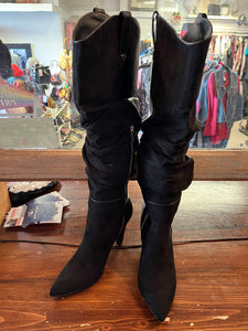 Faux Leather & Suede Slouchy Boots (Size 10)