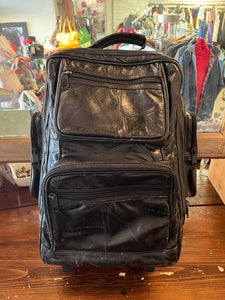 Vintage Patchwork Leather Rolling Backpack (AS-IS)