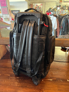 Vintage Patchwork Leather Rolling Backpack (AS-IS)