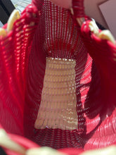 Charger l'image dans la galerie, Red Plastic Wicker Market Bag
