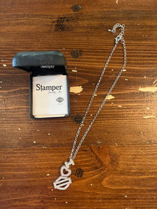 I Heart Harley Davidson Sterling Silver Gem Necklace