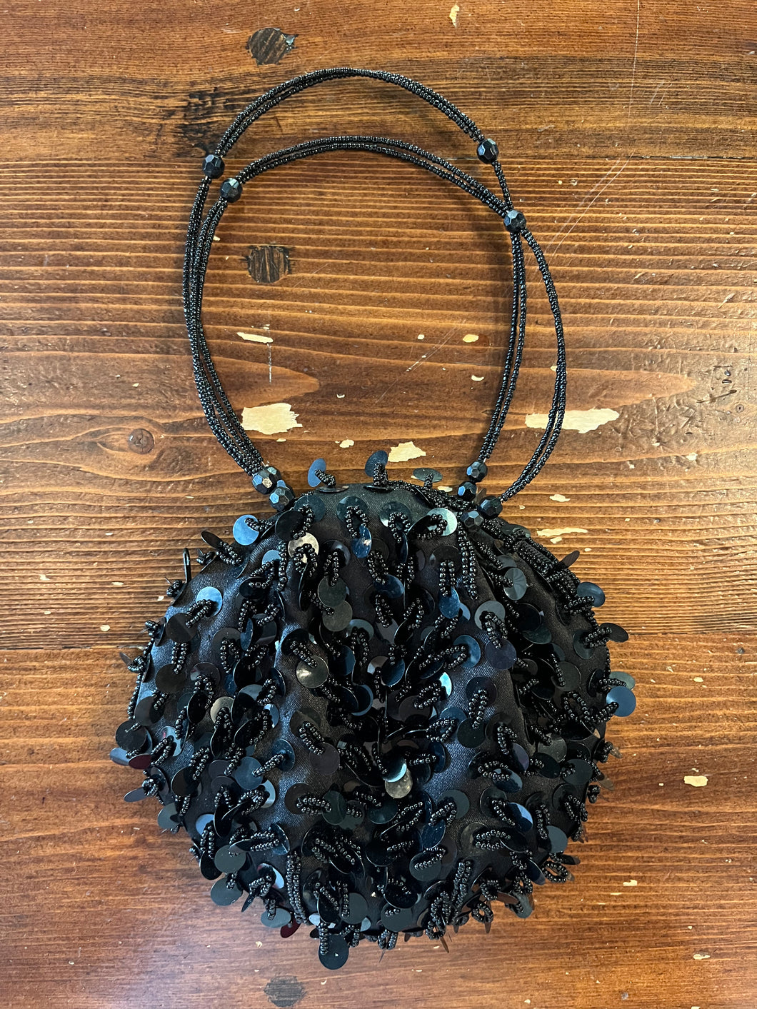 Black Sequins Evening Bag