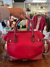 Load image into Gallery viewer, Karla Hanson Red Snakeskin Print Purse
