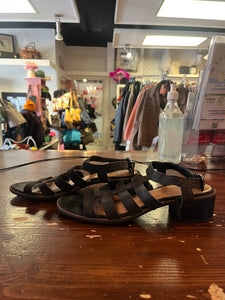 Franco Sarto Leather Heeled Sandals (Size 6)
