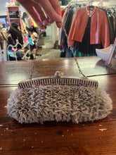 Load image into Gallery viewer, Vintage Ruffled Grey Evening Clutch
