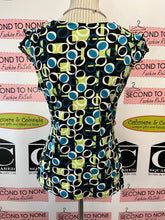 Cargar imagen en el visor de la galería, 2000s Printed V-Neck Blouse (Size L)
