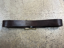 Load image into Gallery viewer, Vintage Brown Leather Brass Buckle Belt (35” Long)
