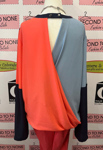 Open Back Colourblock Blouse (Size S/M)