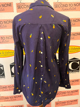 Load image into Gallery viewer, NWT Fruit Salad Print Navy Top (Size M)
