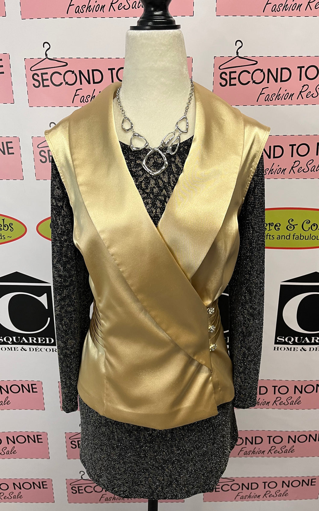 Vintage Gold Tuxedo Top (Size L)