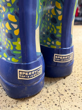 Cargar imagen en el visor de la galería, Sperry Blue &amp; Green Printed Rain Boots (Size 8)
