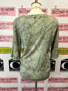 Green Snake Print Top (Size L)