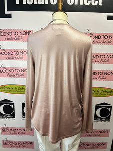 Frank Lyman Rose Shimmer Draped Blouse (Size 10)