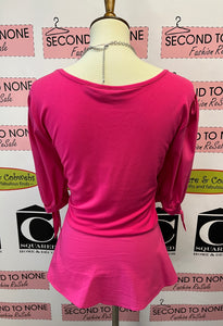 Bright Pink Tie Sleeve Top (Size XL)