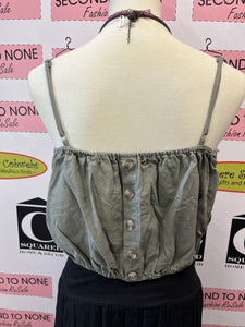 Linen Blend Crop Top (Size L)