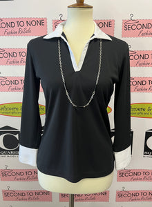 Basic B&W Collar Top (Size M)