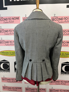 Dramatic Sleeve Houndstooth Jacket (Size 14P)