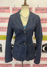 Cargar imagen en el visor de la galería, Olsen Dark Denim Blazer Jacket (Size 8)
