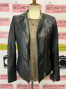 Danier Quilted Leather Jacket (Size 2XS)