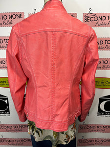 Cleo Coral Faux Leather Jacket (Size M)