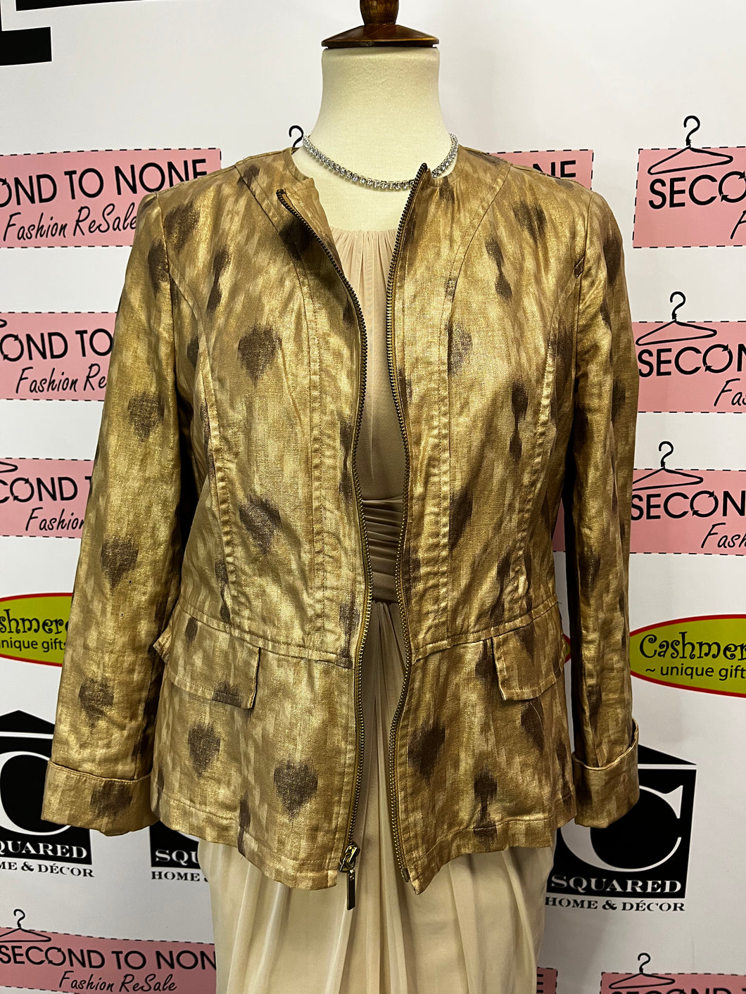 Chico’s Metallic Gold Jacket (Size M/Chico’s 1)