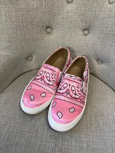 Pink Bandana Slip On Sneakers (Size 10)