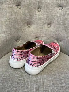 Pink Bandana Slip On Sneakers (Size 10)