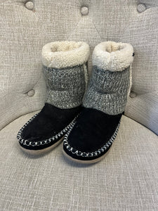 Knitted & Suede Slipper Boots (Size 6)