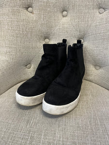 Black Faux Suede High Top Sneakers (Size 8.5)