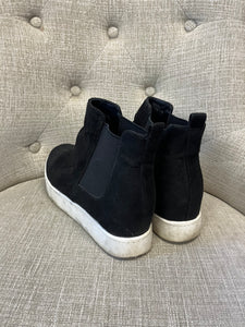 Black Faux Suede High Top Sneakers (Size 8.5)