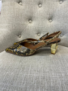 Kurt Geiger Snake Print Strappy Sling Back (Size 40/9)