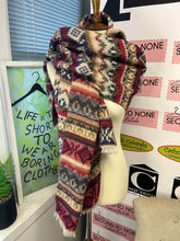 Load image into Gallery viewer, Cranberry &amp; Navy Blanket Scarf
