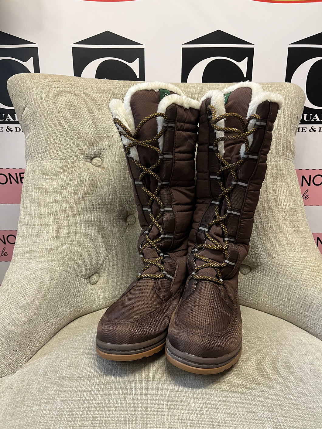 Kamik Brown Tall Winter Boots (Size 8)