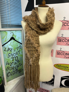 Rabbit Fur Knit Scarf