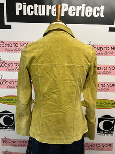 Chartreuse Danier Leather Jacket (Size 0-2/UK 4-6)