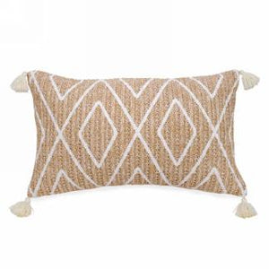 Diamond Motif Natural Cushion