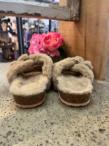 Open Toe Fuzzy Slippers (Size 8)