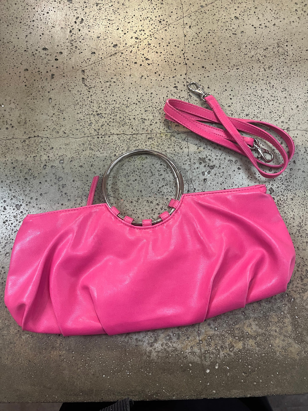 Retro Style Pink Clutch with Strap