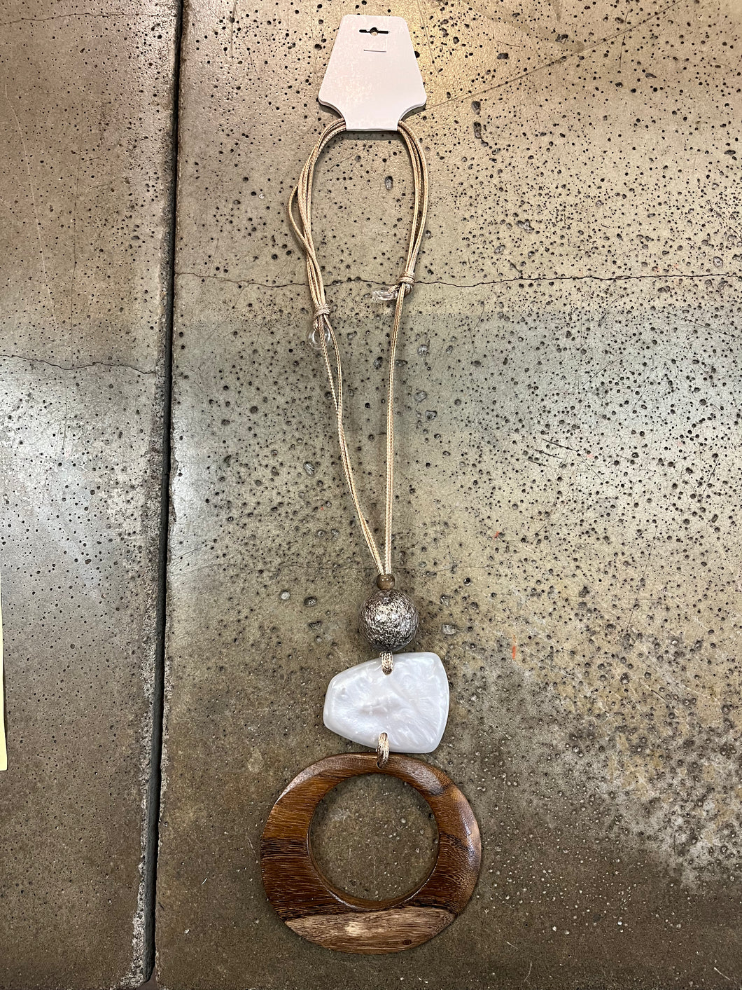 Adjustable Large Wooden Bead Necklace