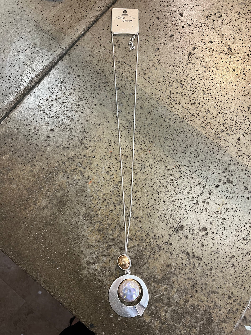 Long Silver & Gold Planet Necklace (Only 1 Left!)