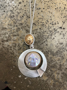 Long Silver & Gold Planet Necklace (Only 1 Left!)