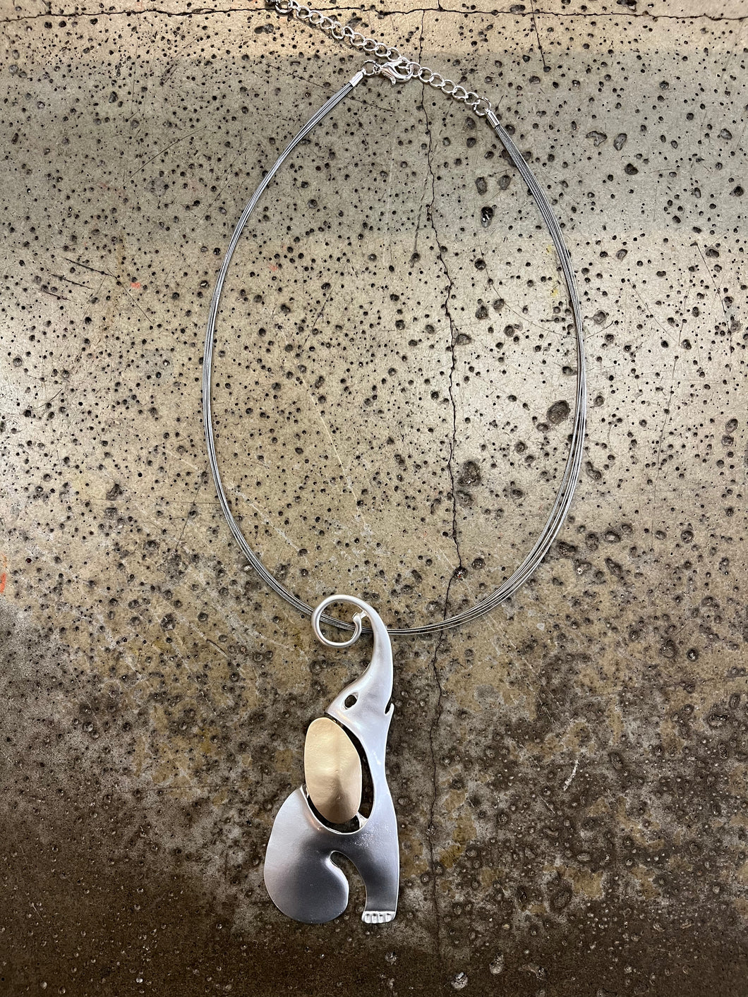 Silver & Gold Elephant Necklace