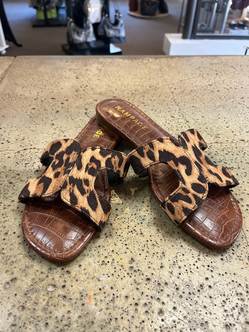 Leopard Print Sandals (Size 6.5)