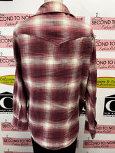 Load image into Gallery viewer, American Eagle Magenta Plaid Shirt (Size L)

