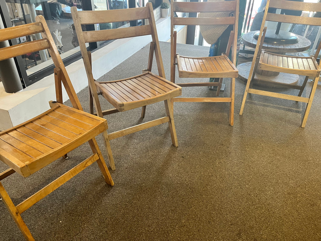 Vintage Wooden Garden Chairs (Set of 4)