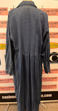 Load image into Gallery viewer, Vintage Deep Blue Denim Embroidered Maxi Dress (Size XL)
