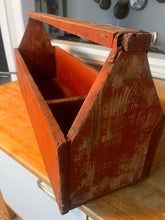 Load image into Gallery viewer, Extra-Large Antique Wooden Tool Caddy
