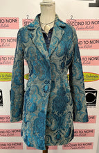 Load image into Gallery viewer, Early 2000s DKNY Teal Paisley Coat (Size S)
